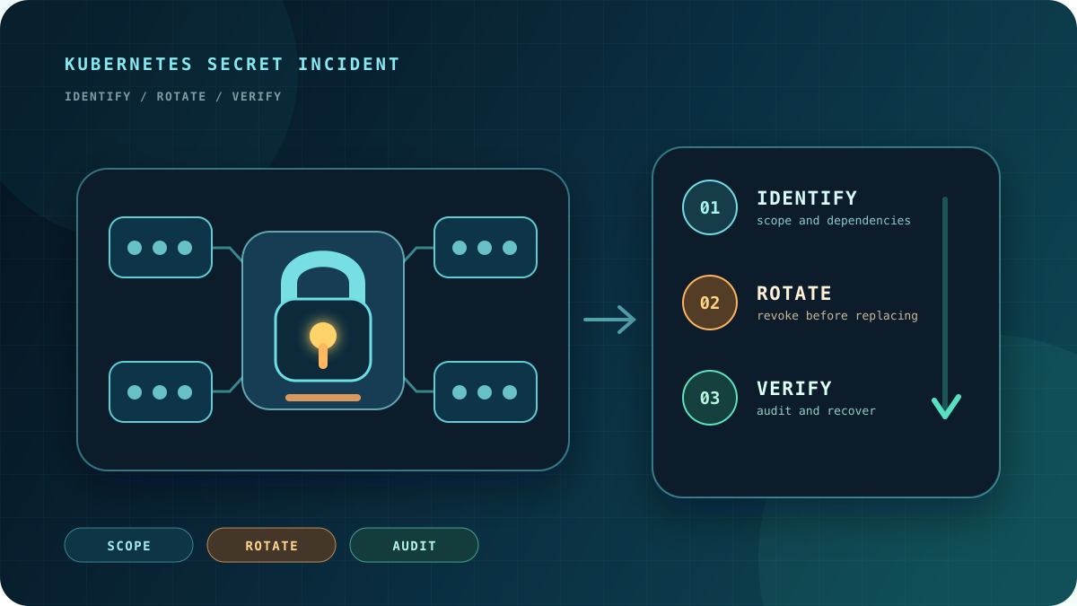 Kubernetes Secrets漏えい時の初動対応：確認・ローテーション・影響調査